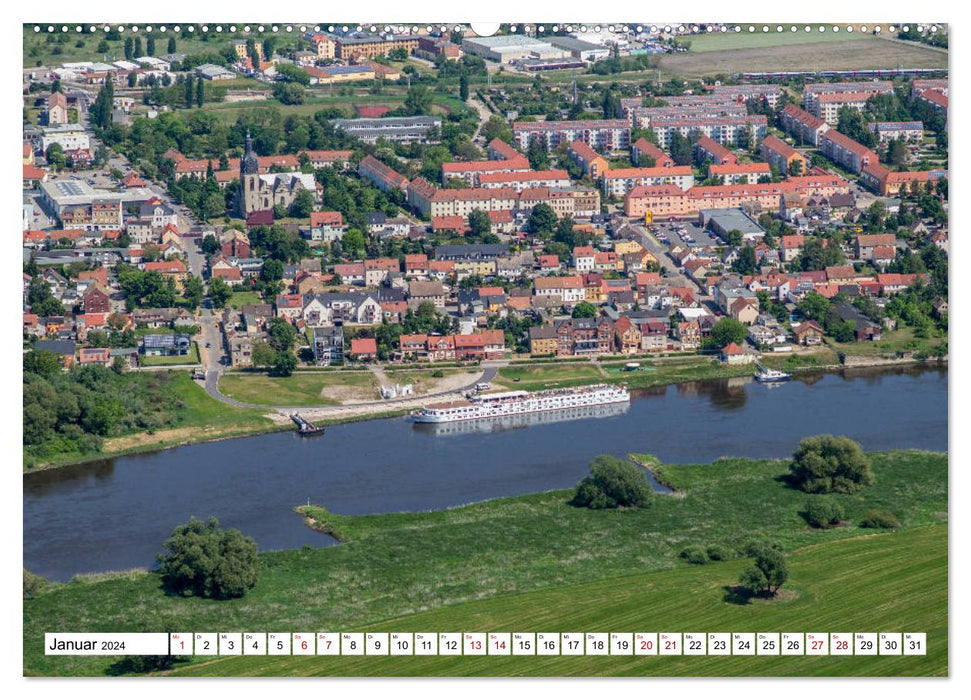 Lutherstadt Wittenberg - City of the Reformation from a bird's eye view (CALVENDO wall calendar 2024) 