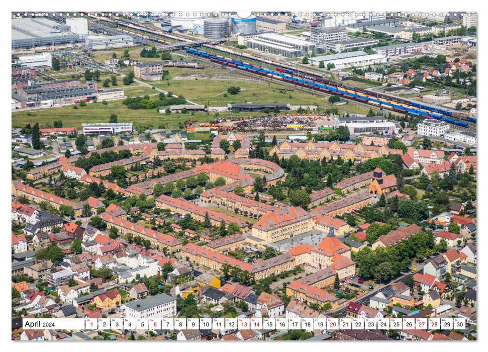 Lutherstadt Wittenberg - Ville de la Réforme vue à vol d'oiseau (calendrier mural CALVENDO 2024) 