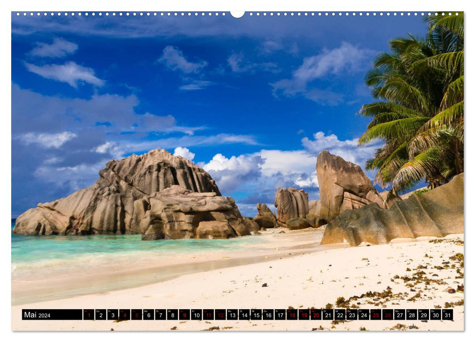 Trauminseln Seychellen (CALVENDO Premium Wandkalender 2024)