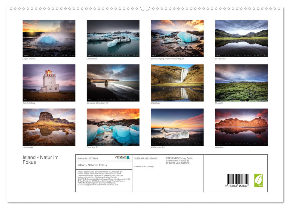 Island - Natur im Fokus (CALVENDO Premium Wandkalender 2024)