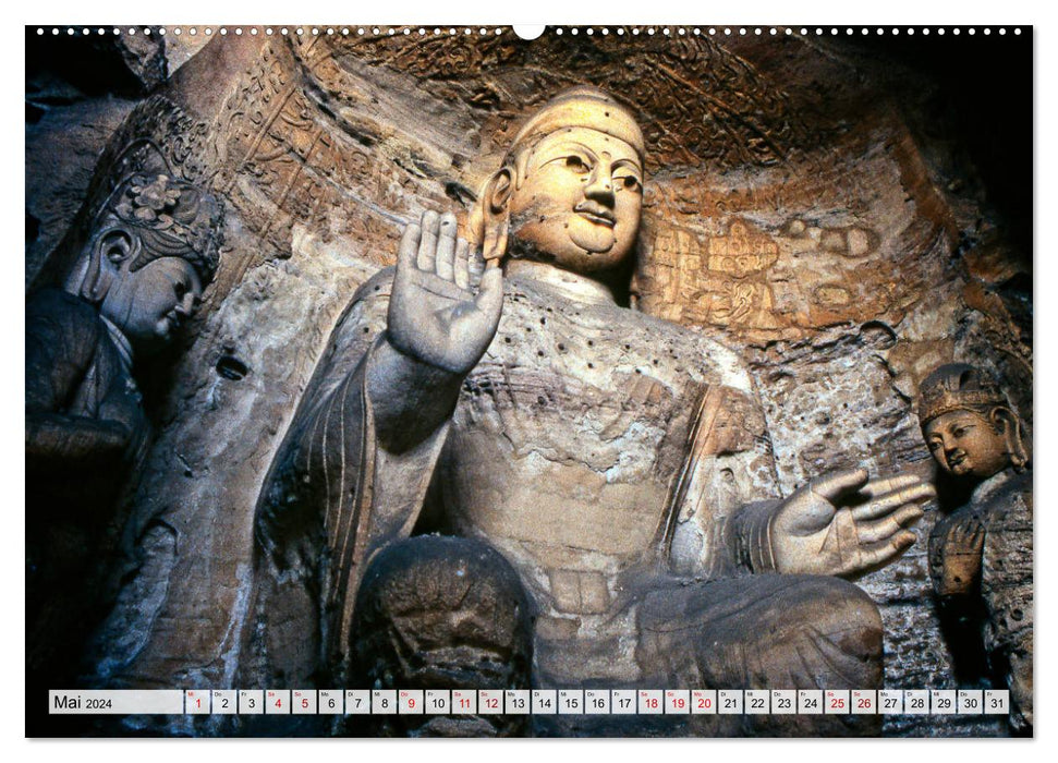 The Grottoes and Hanging Monasteries of Yungang (CALVENDO Wall Calendar 2024) 