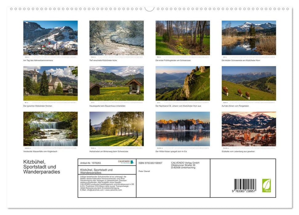 Kitzbühel, Sportstadt und Wanderparadies (CALVENDO Premium Wandkalender 2024)