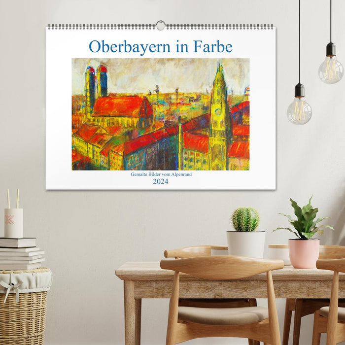 Upper Bavaria in color - Painted pictures from the edge of the Alps (CALVENDO wall calendar 2024) 