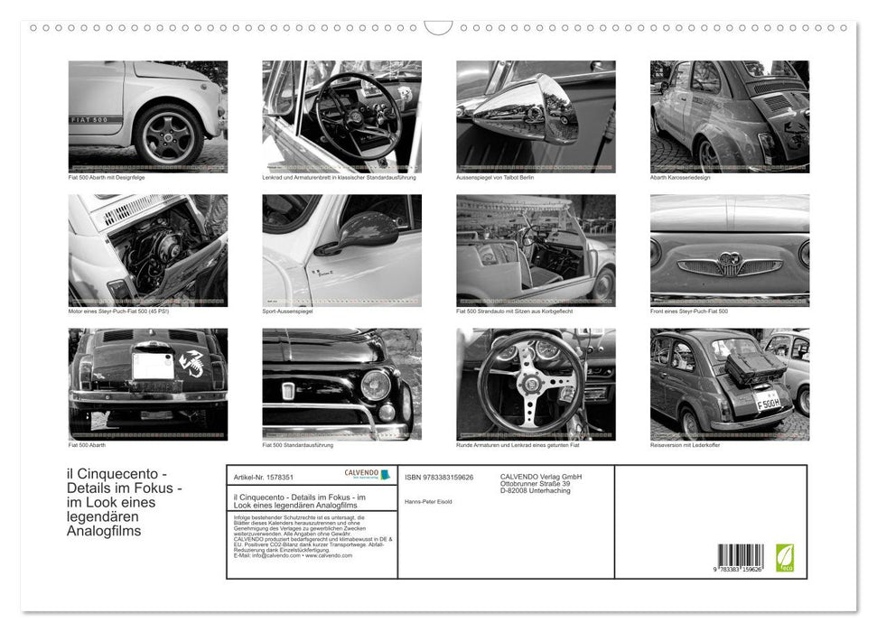 il Cinquecento - details in focus - in the look of a legendary analogue film (CALVENDO wall calendar 2024) 