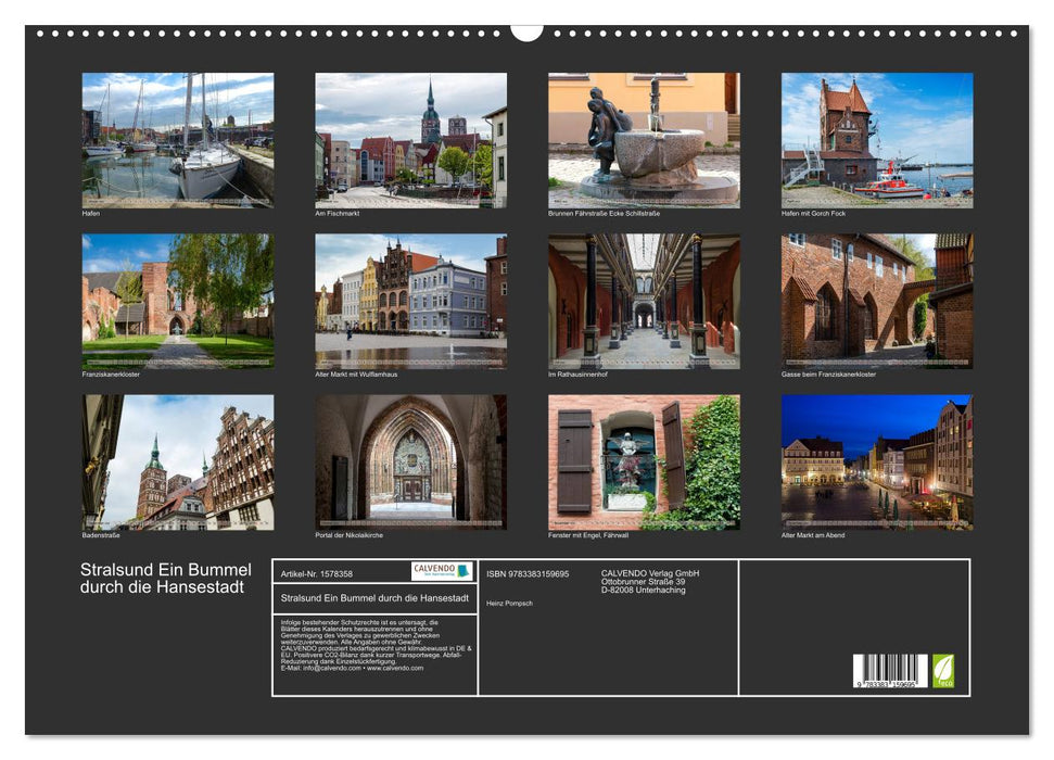 A stroll through the Hanseatic city of Stralsund (CALVENDO wall calendar 2024) 