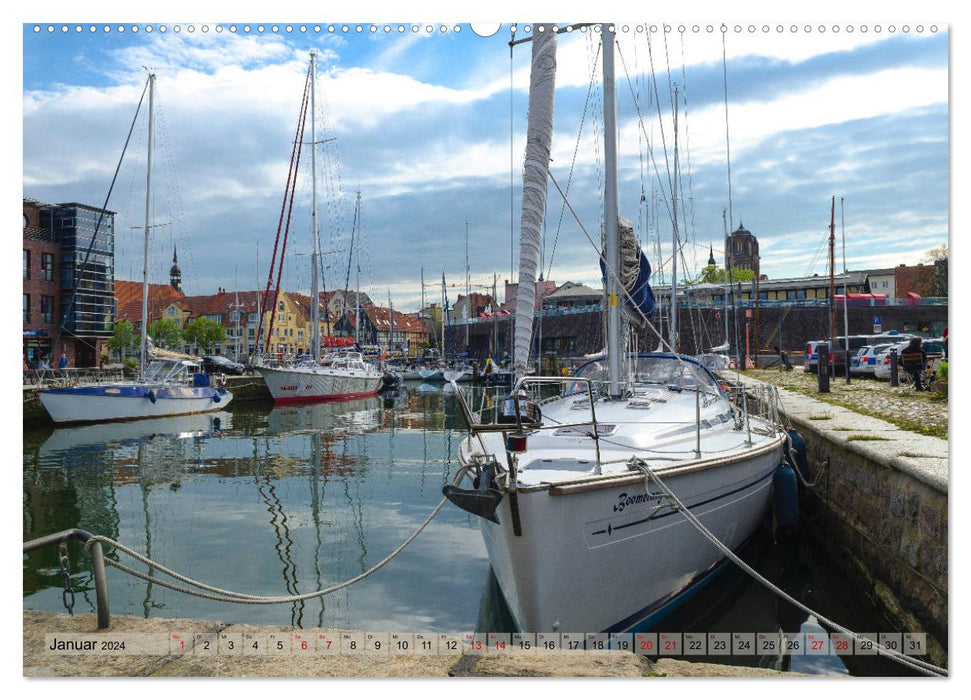 Ein Bummel durch die Hansestadt Stralsund (CALVENDO Wandkalender 2024)