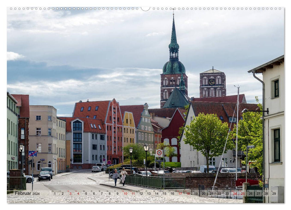 Ein Bummel durch die Hansestadt Stralsund (CALVENDO Wandkalender 2024)