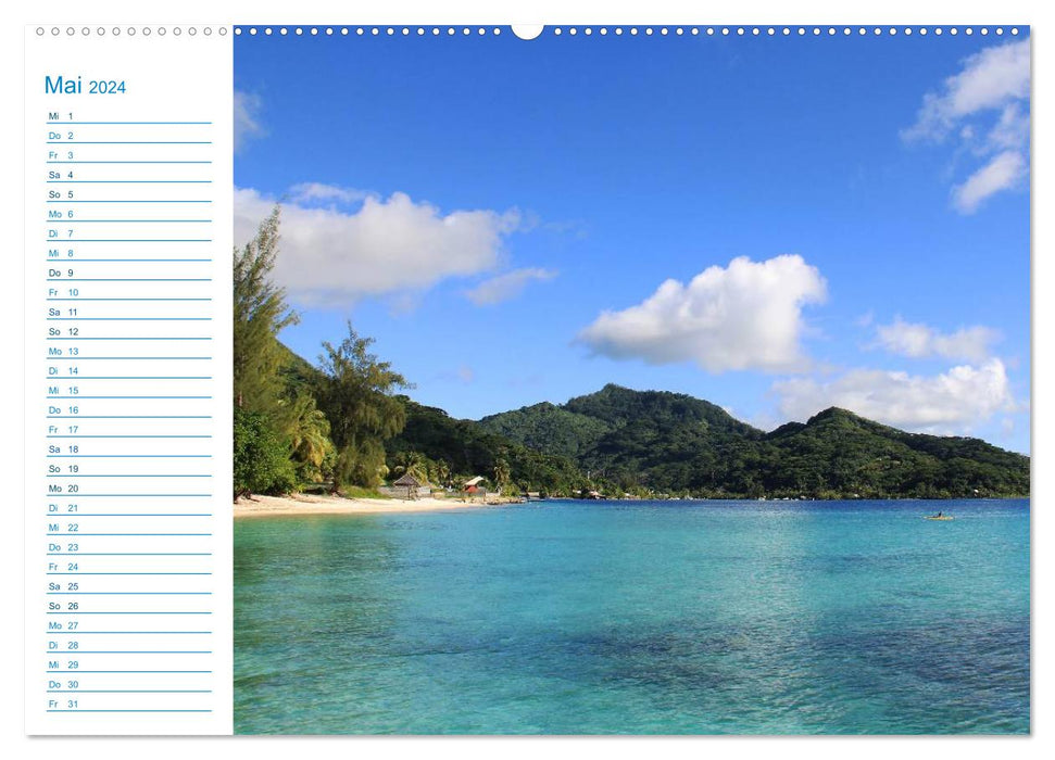 Polynésie française - îles de rêve dans le Pacifique Sud (Calendrier mural CALVENDO Premium 2024) 
