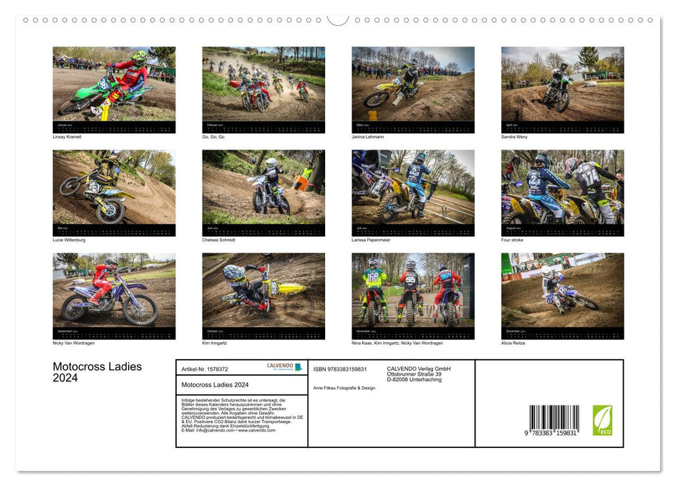 Motocross Ladies 2024 (Calvendo Premium Calendrier mural 2024) 