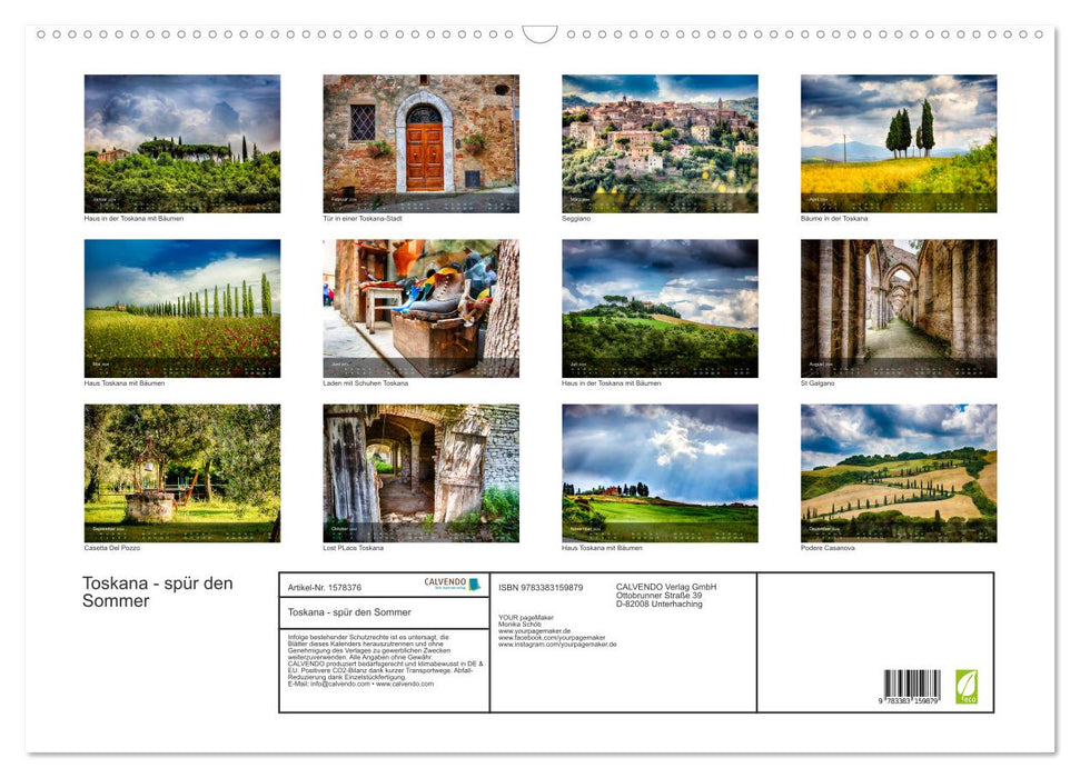 Tuscany - feel the summer (CALVENDO wall calendar 2024) 