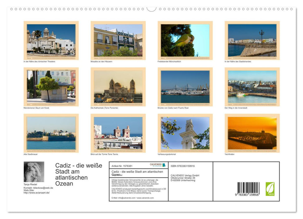 Cadix - la ville blanche sur l'océan Atlantique (Calvendo Premium Wall Calendar 2024) 