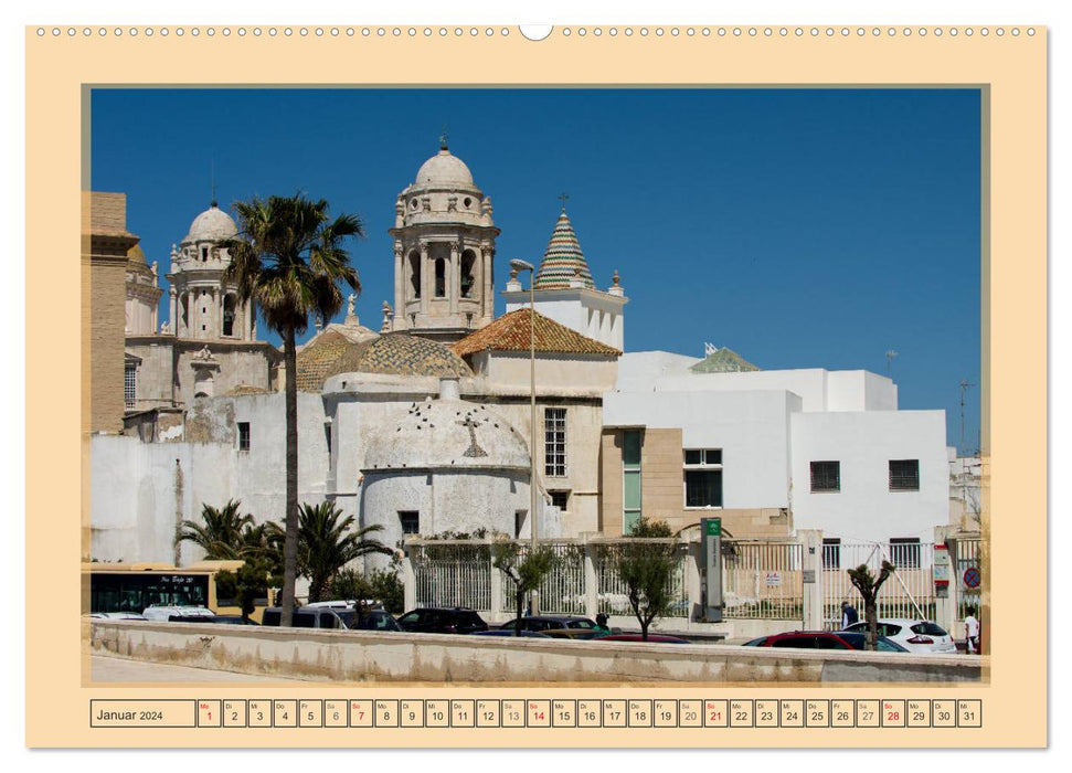 Cadix - la ville blanche sur l'océan Atlantique (Calvendo Premium Wall Calendar 2024) 