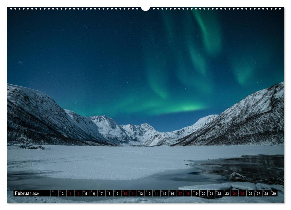 Aurora borealis - Magische Polarlichtnächte in Island und Norwegen (CALVENDO Wandkalender 2024)