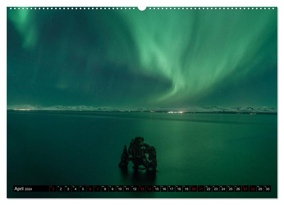 Aurora borealis - Magische Polarlichtnächte in Island und Norwegen (CALVENDO Wandkalender 2024)