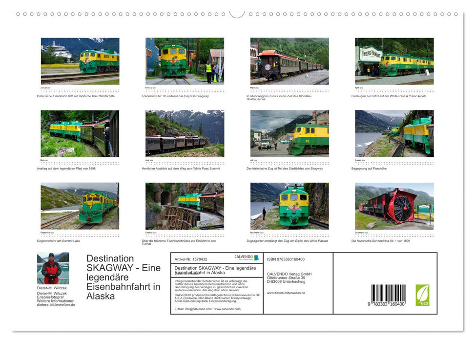 Destination SKAGWAY - A legendary railway journey in Alaska (CALVENDO Premium Wall Calendar 2024) 