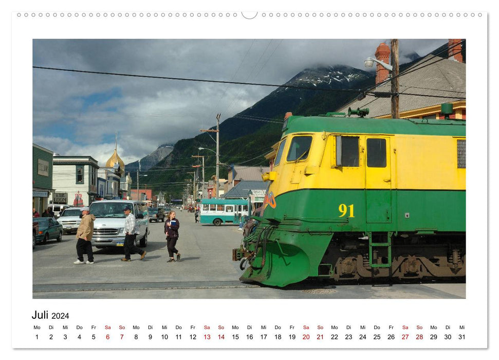 Destination SKAGWAY - A legendary railway journey in Alaska (CALVENDO Premium Wall Calendar 2024) 