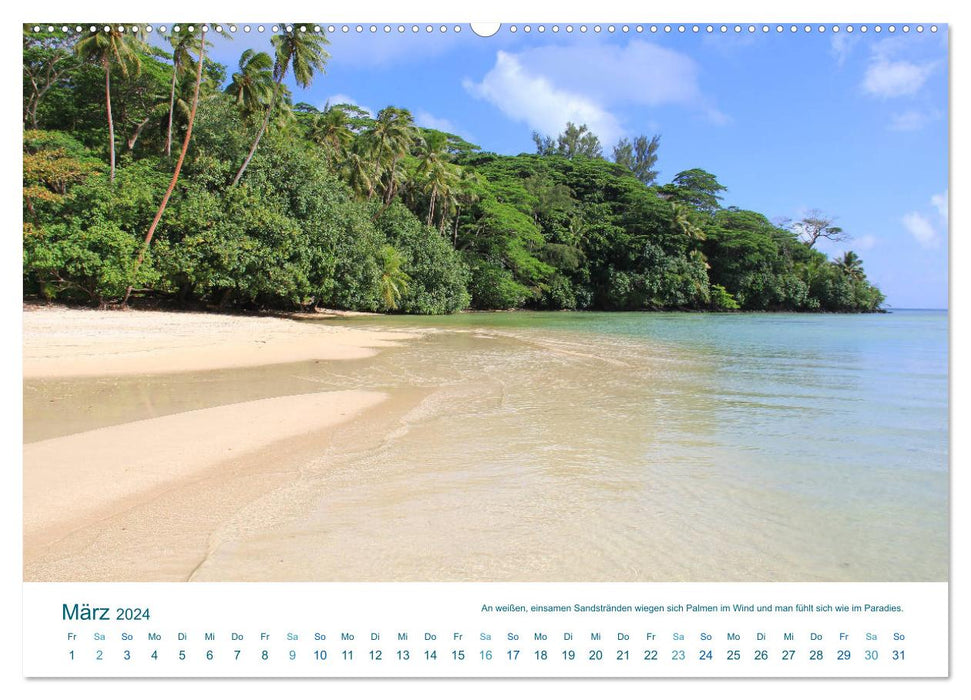 South Sea island of Huahine - paradise at the end of the world (CALVENDO Premium Wall Calendar 2024) 