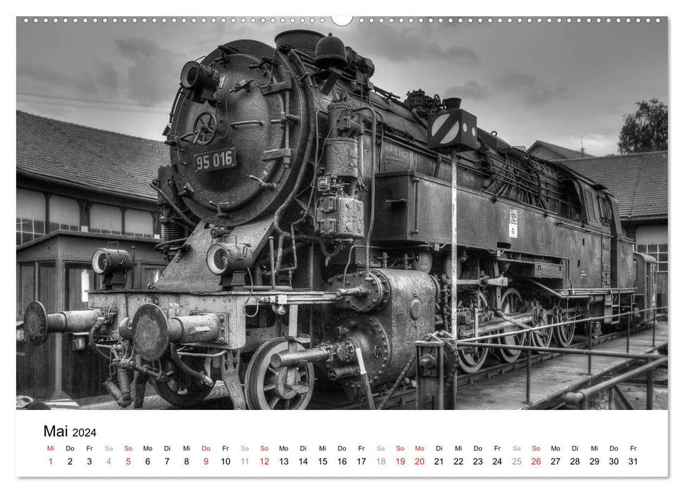 Under steam - railway romance in black and white (CALVENDO Premium Wall Calendar 2024) 