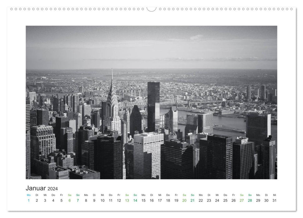 New York in black and white (CALVENDO Premium Wall Calendar 2024) 