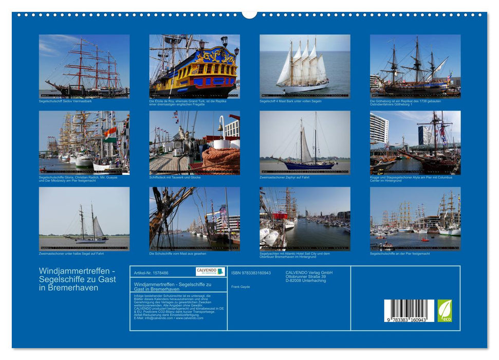 Windjammer meeting - sailing ships visiting Bremerhaven (CALVENDO Premium Wall Calendar 2024) 