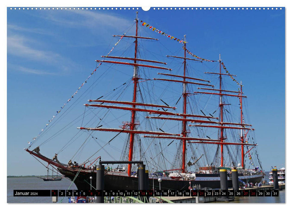 Windjammertreffen - Segelschiffe zu Gast in Bremerhaven (CALVENDO Premium Wandkalender 2024)