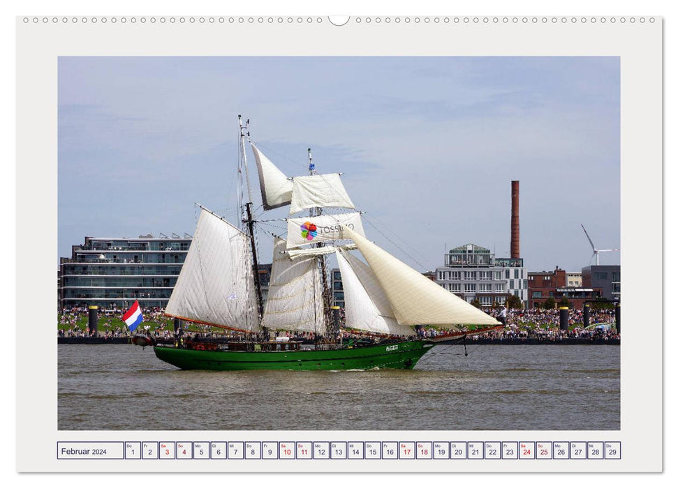 Bremerhaven ahoy - grand voilier sur la Weser (calendrier mural CALVENDO 2024) 