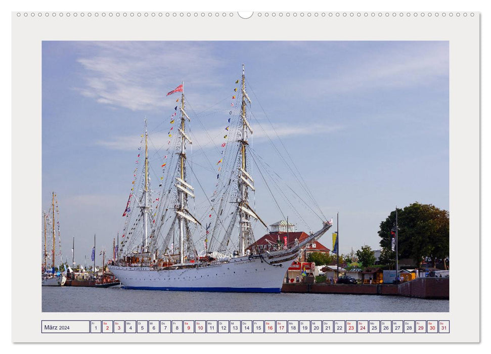 Bremerhaven ahoy - grand voilier sur la Weser (calendrier mural CALVENDO 2024) 