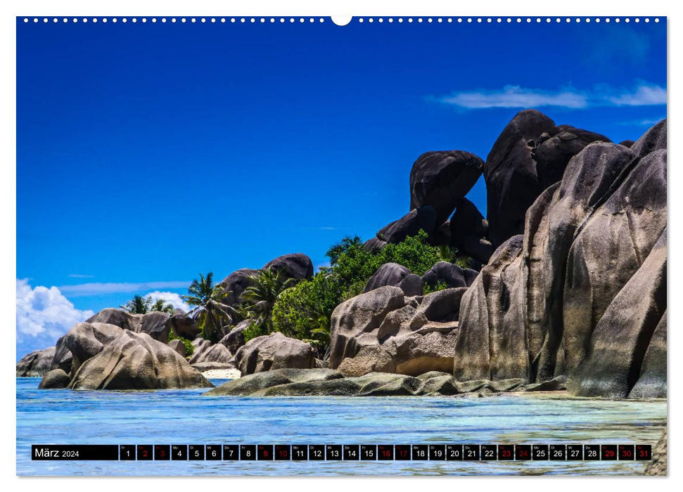 Dream Islands Seychelles (CALVENDO Wall Calendar 2024) 