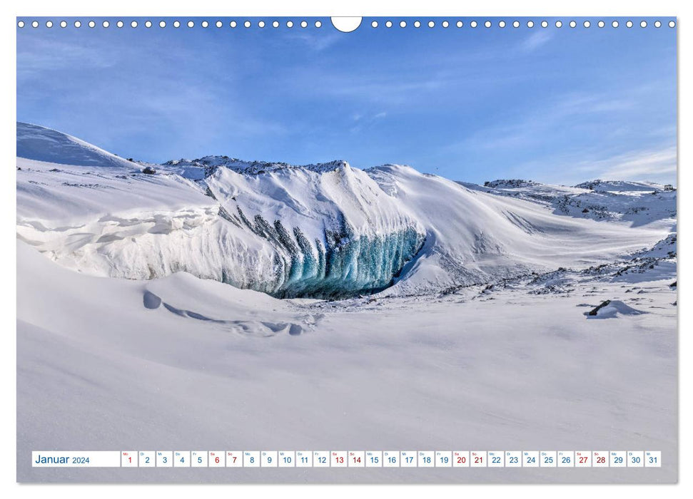 Grönland, ein Leben mit Eisbergen und Polarlichtern (CALVENDO Wandkalender 2024)