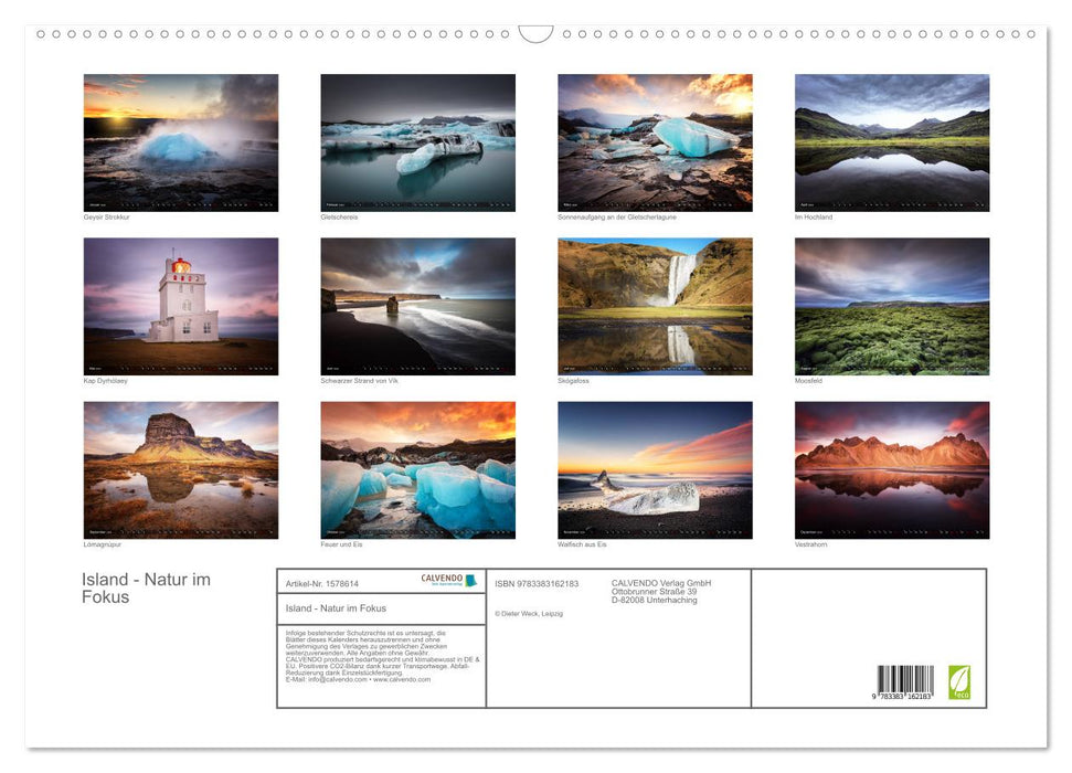 Iceland - Nature in Focus (CALVENDO Wall Calendar 2024) 