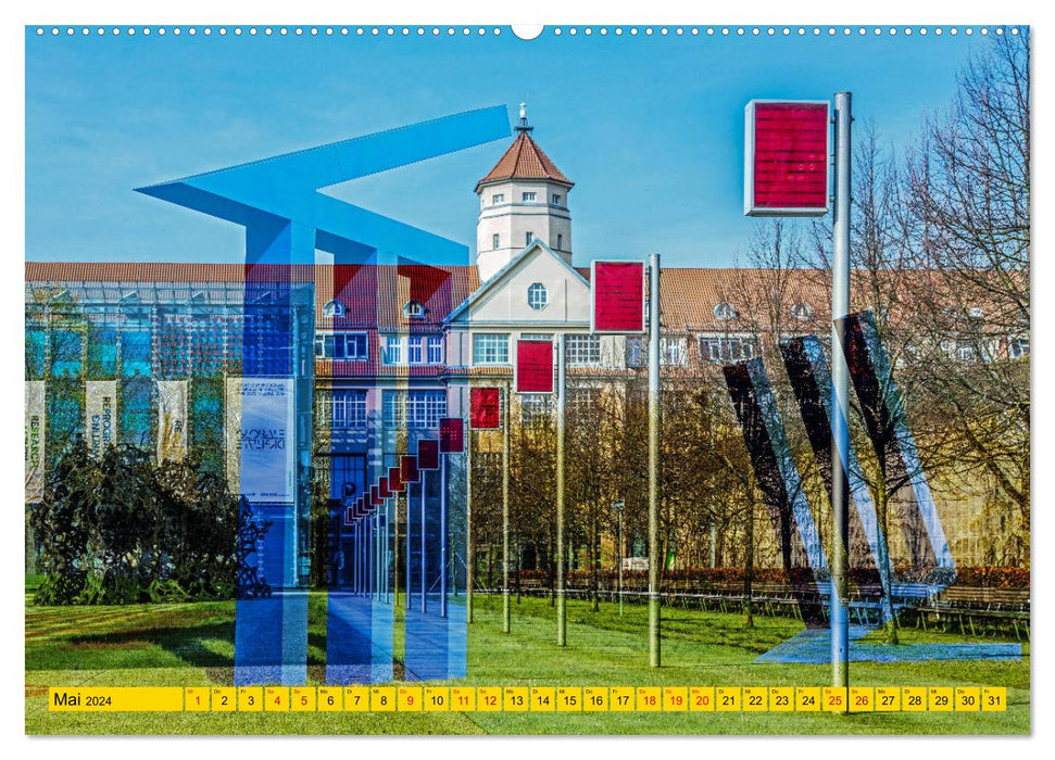 Karlsruhe times 2 (CALVENDO Premium Wall Calendar 2024) 