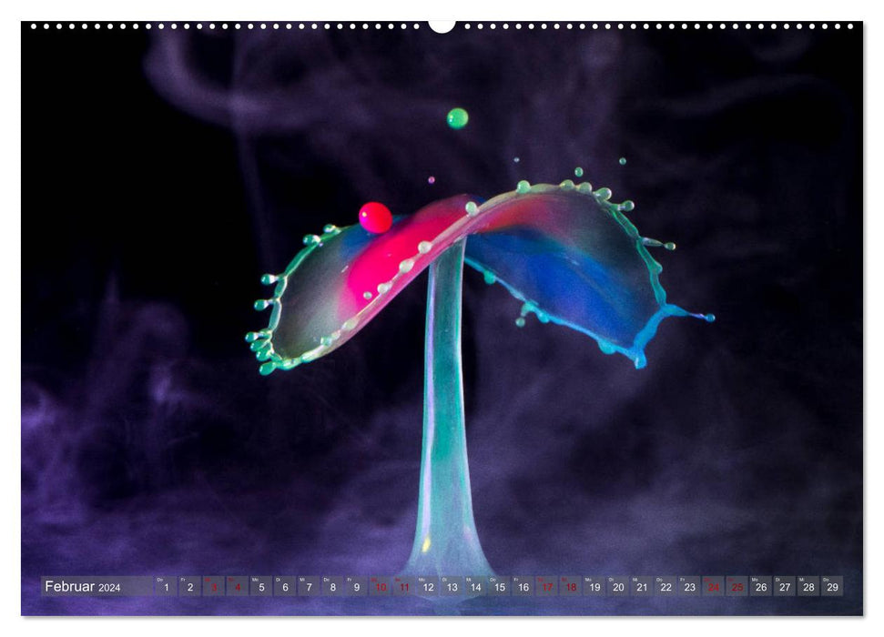 Liquid Art, Fascination Drop Photography (CALVENDO Premium Wall Calendar 2024) 