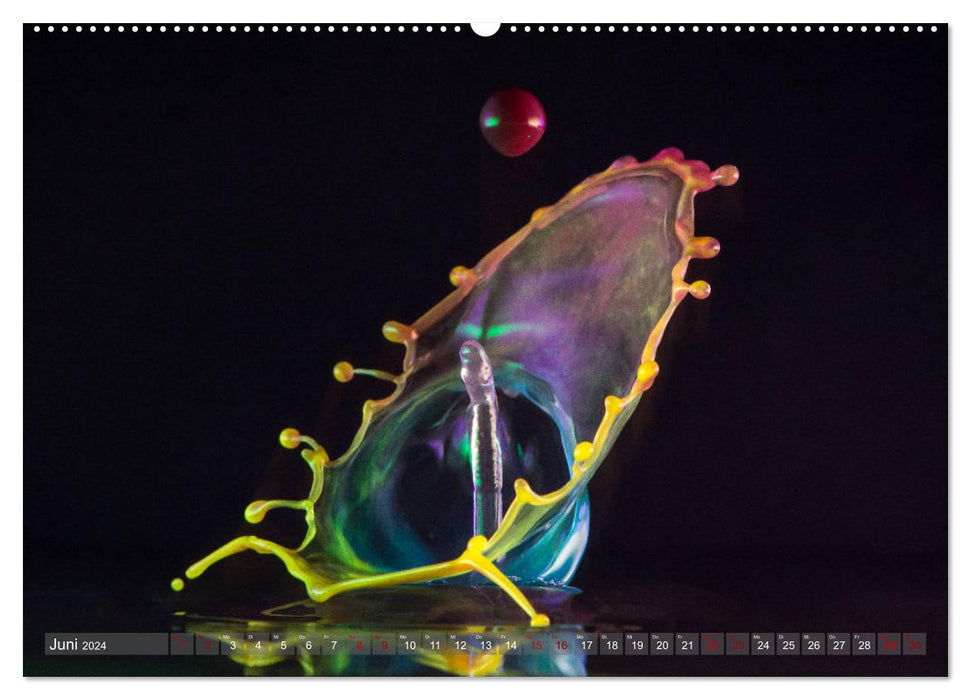 Liquid Art, Fascination Drop Photography (CALVENDO Premium Wall Calendar 2024) 