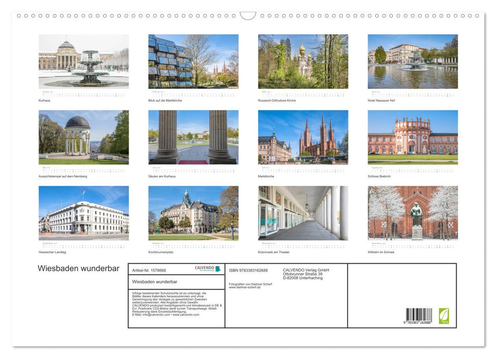Wiesbaden wunderbar (CALVENDO Wandkalender 2024)