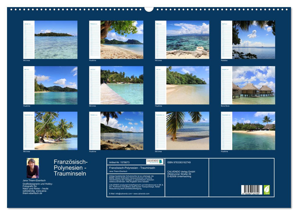 French Polynesia - dream islands in the South Pacific (CALVENDO wall calendar 2024) 