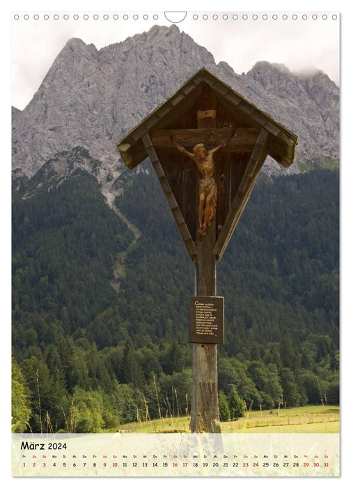 Field crosses in the Bavarian Oberland (CALVENDO wall calendar 2024) 