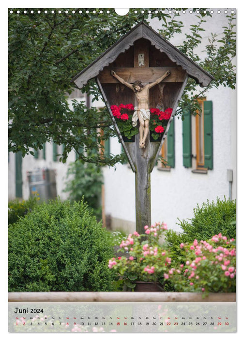 Field crosses in the Bavarian Oberland (CALVENDO wall calendar 2024) 