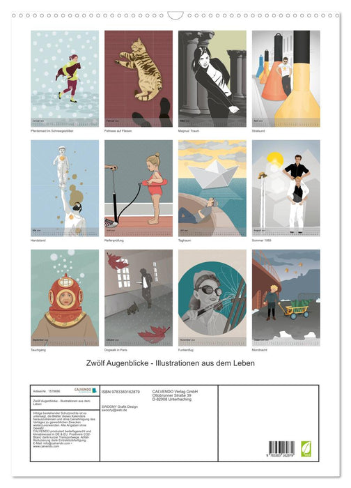 Twelve moments - illustrations from life (CALVENDO wall calendar 2024) 