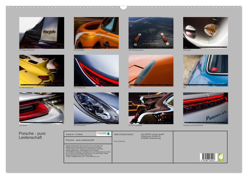 Porsche - pure Leidenschaft (CALVENDO Wandkalender 2024)