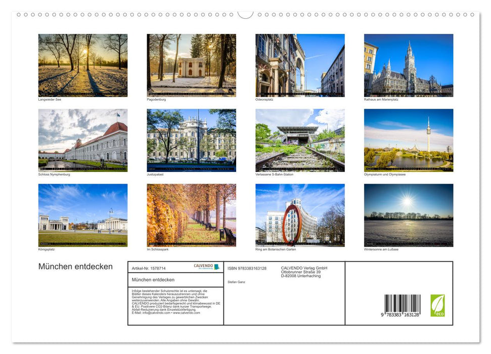 Discover Munich - The beauty of the Bavarian metropolis (CALVENDO Premium Wall Calendar 2024) 