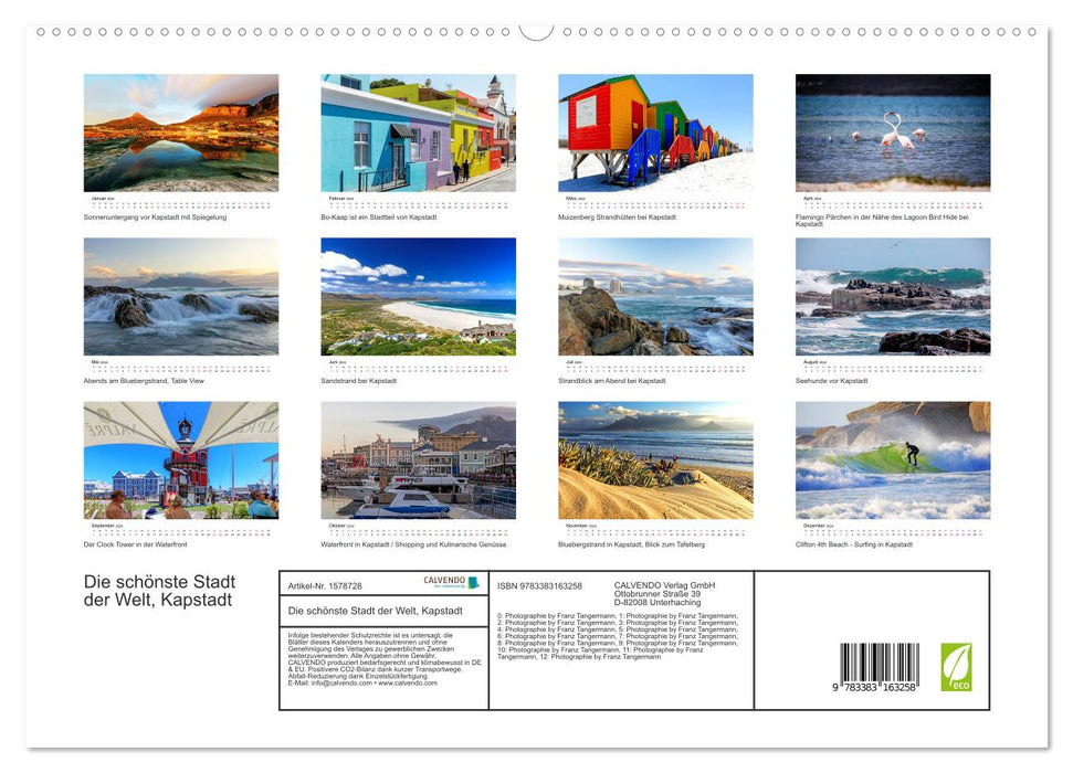 The most beautiful city in the world, Cape Town (CALVENDO Premium Wall Calendar 2024) 