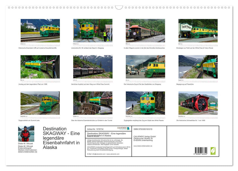 Destination SKAGWAY - Eine legendäre Eisenbahnfahrt in Alaska (CALVENDO Wandkalender 2024)