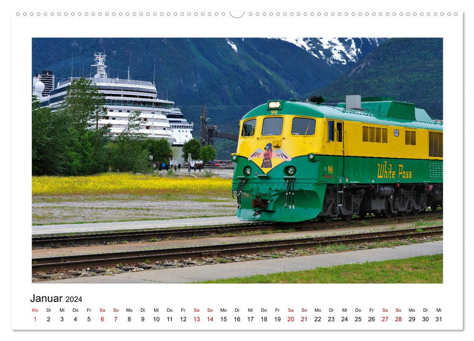 Destination SKAGWAY - Eine legendäre Eisenbahnfahrt in Alaska (CALVENDO Wandkalender 2024)