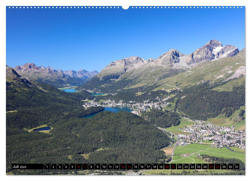 Piz Bernina - Highlights from the Upper Engadine (CALVENDO Premium Wall Calendar 2024) 