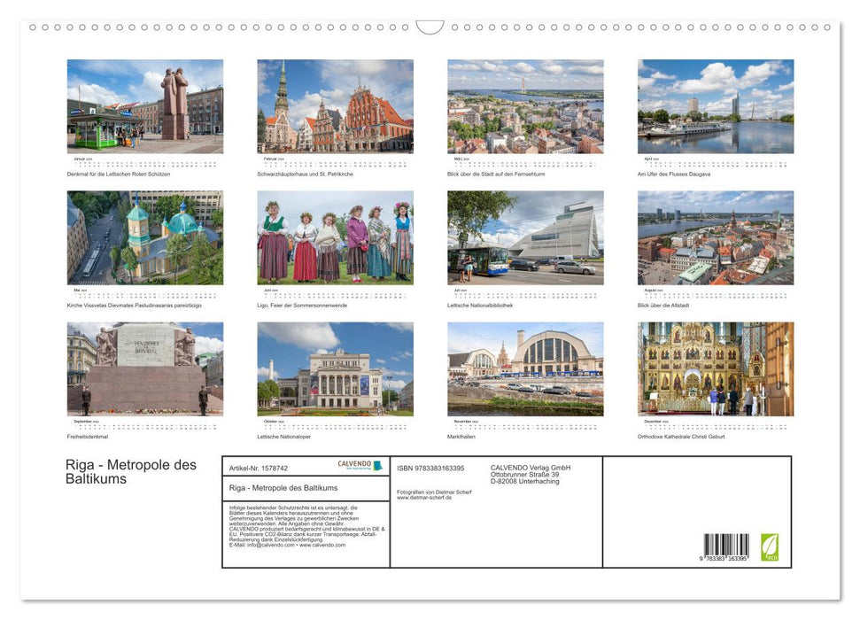 Riga - metropolis of the Baltics (CALVENDO wall calendar 2024) 