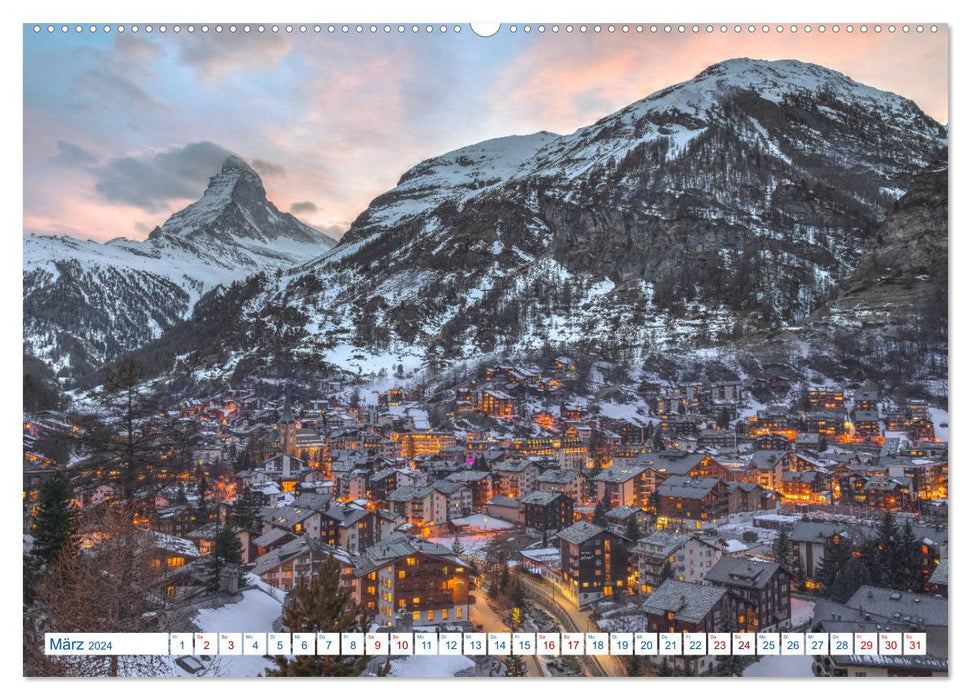 Schweiz - Vom Hochgebirge zu Palmen (CALVENDO Premium Wandkalender 2024)