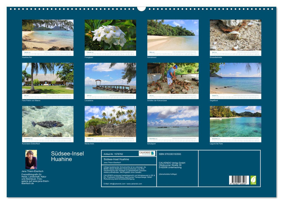 Südsee-Insel Huahine - Paradies am Ende der Welt (CALVENDO Wandkalender 2024)