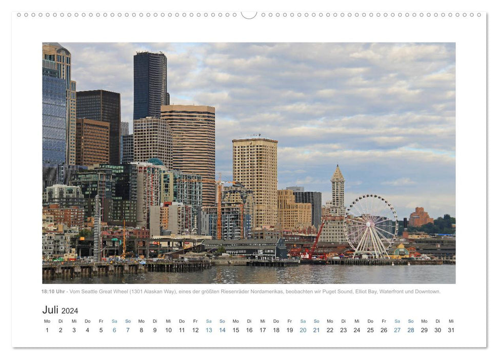 Seattle - 12,5 heures dans une métropole (Calvendo Premium Wall Calendar 2024) 