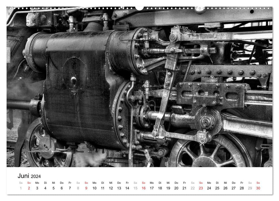 Under steam - railway romance in black and white (CALVENDO wall calendar 2024) 