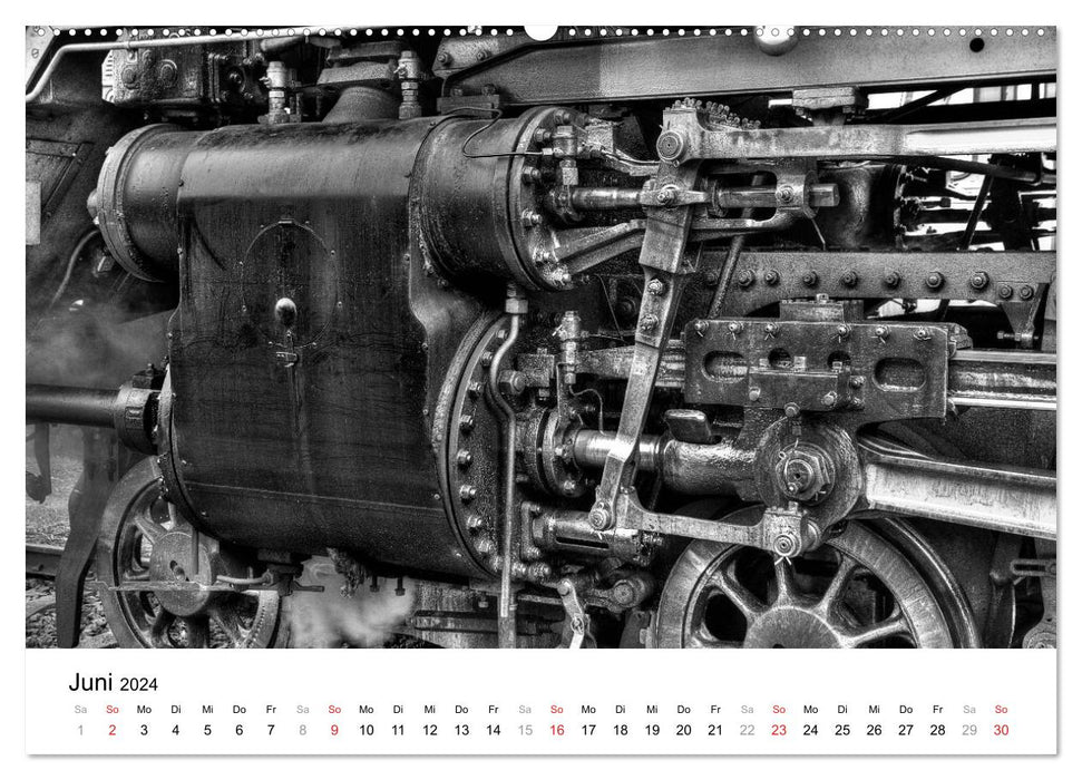 Unter Dampf - Eisenbahnromantik in schwarz-weiß (CALVENDO Wandkalender 2024)